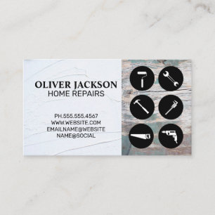 Home Repair Tools Stucco Wood Business Card