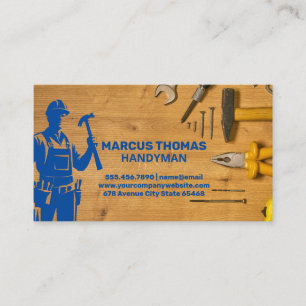 Home Repairman Holding Hammer with Tool Belt Appointment Card