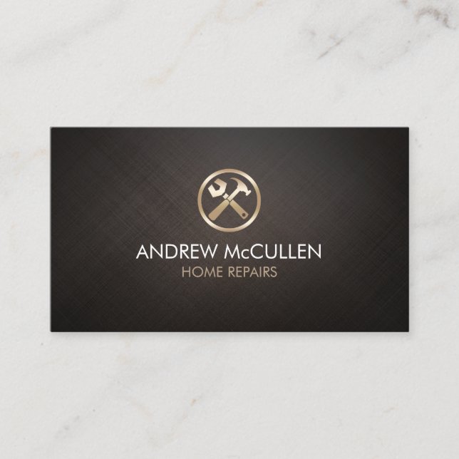 Home Repairs Handyman Tools Icon Business Card (Front)