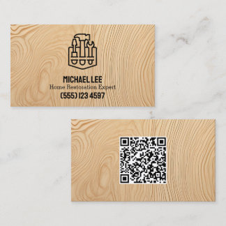 Home Restoration Plywood Custom QR Business Card