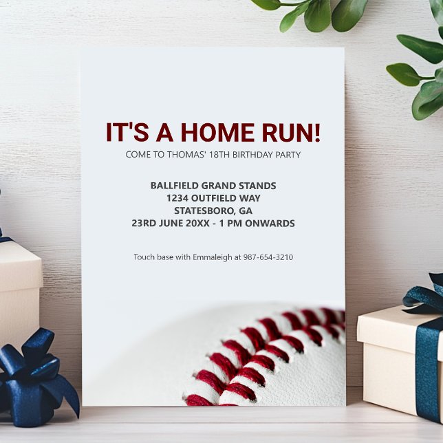 Home Run Baseball Birthday Invitation (Creator Uploaded)