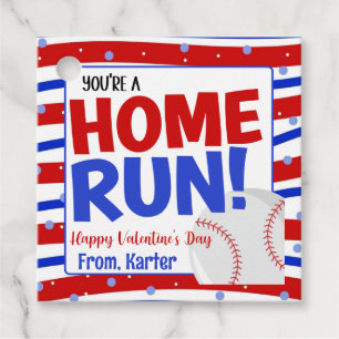 Home Run Baseball Valentine Favour Tags