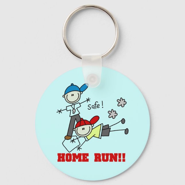 Home Run Boys Baseball Tshirts and Gifts Key Ring (Front)