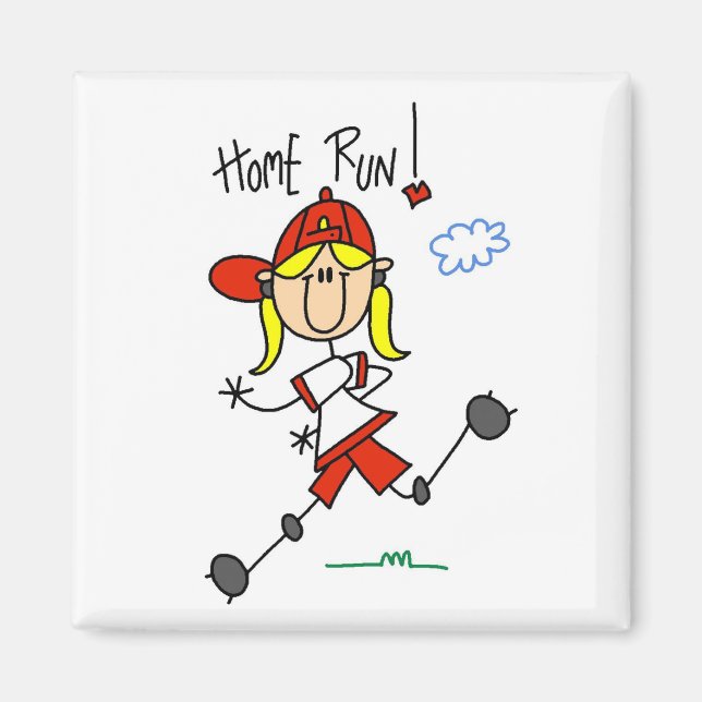 Home Run Girls Softball T-shirts and Gifts Magnet (Front)
