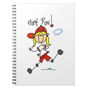 Home Run Girls Softball T-shirts and Gifts Spiral Notebook