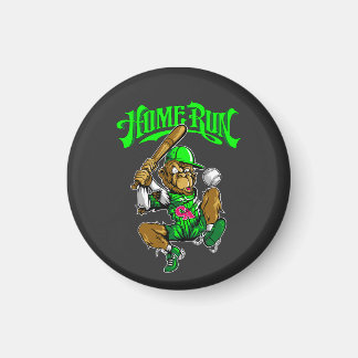 Home Run Monkey Baseball Magnet