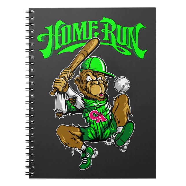 Home Run Monkey Baseball Notebook (Front)