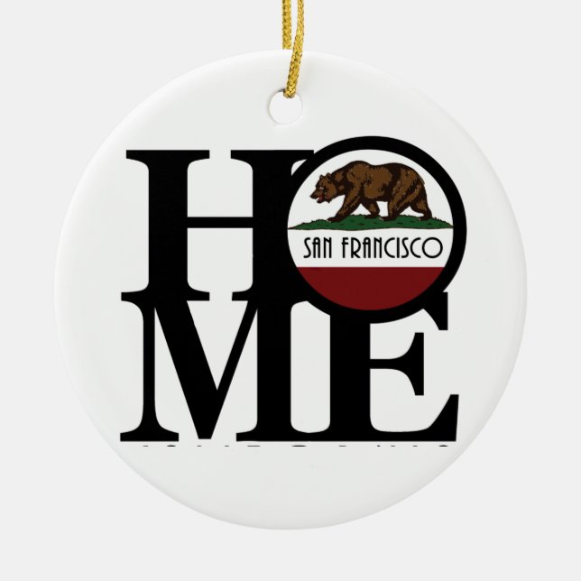 HOME San Francisco CA Ceramic Tree Decoration (Front)