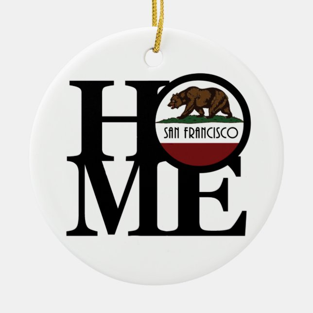HOME San Francisco Ceramic Tree Decoration (Front)