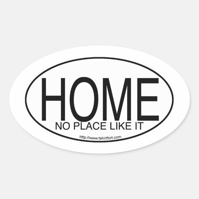 Home Saying Euro Oval Decal Style Slogan  Oval Sticker (Front)