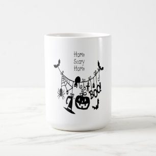 Home Scary Home Bats Pumpkin, Black Cat, Voodoo Magic Mug