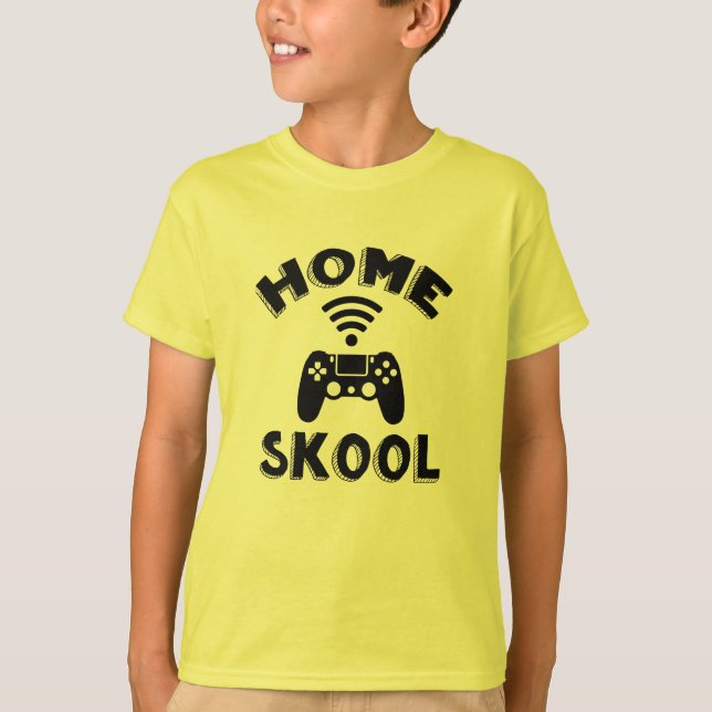 Home Schooled Game Controller Gamer Kids T-Shirt (Front)