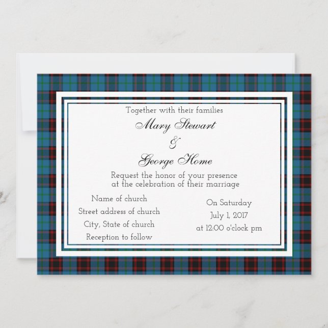 Home Scottish Wedding Invitation (Front)