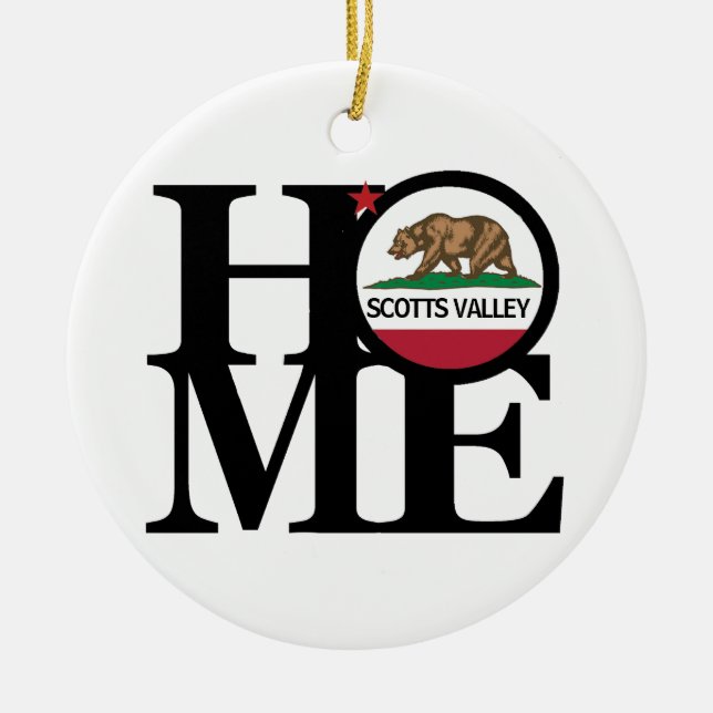 HOME Scotts Valley CA Ceramic Tree Decoration (Front)