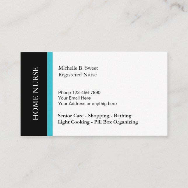 Home Senior Care Business Services Card (Front)