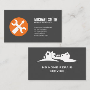 Home Services Repair   Carpenter Tools Logo Business Card