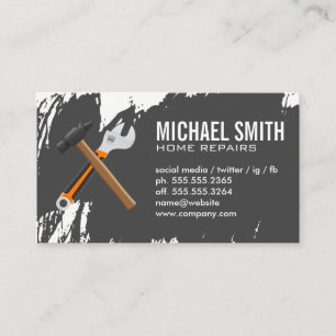 Home Services Repair Hammer and Wrench Business Card
