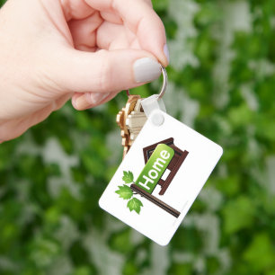 Home Sign Word House Key Ring