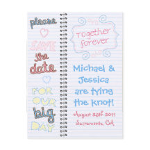 Home Sketch Save the Date Notebook Postcard