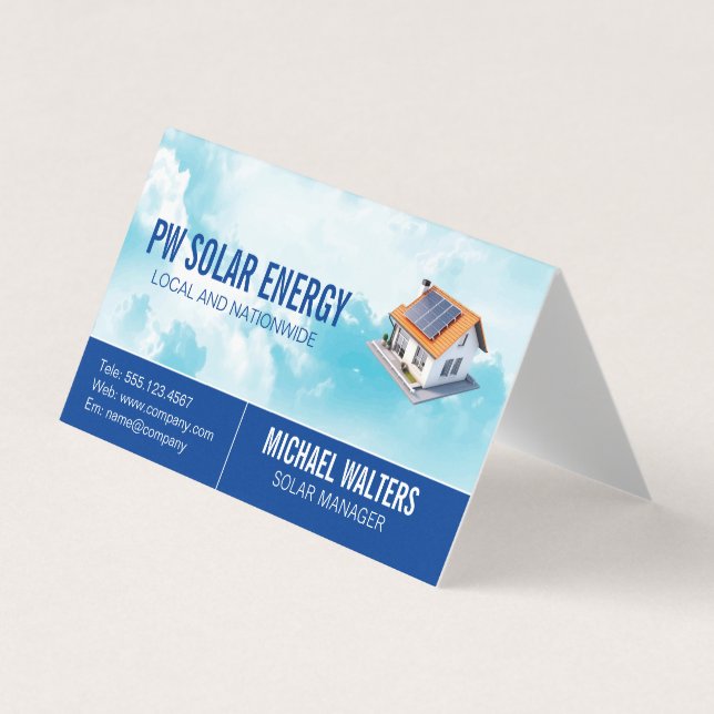 Home Solar | Clean Energy Power Business Card (Front)