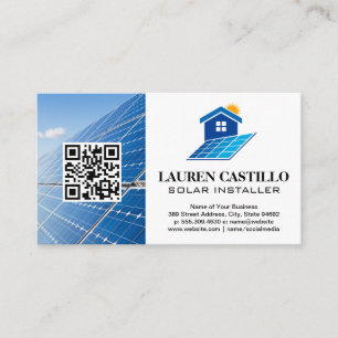 Home Solar Panel Logo   QR Business Card