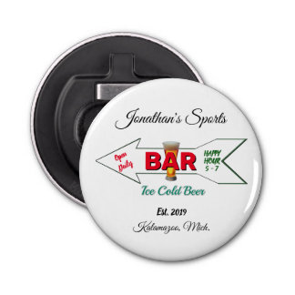 Home Sports Bar Beer Soda Button Magnetic Bottle Opener