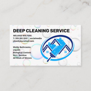 Home Squeegee Clean Logo   Soap Bubbles Business Card