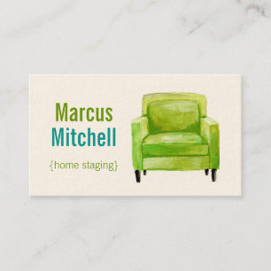 Home Staging Business Cards - horizontal - green
