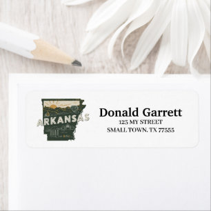 Home State Arkansas Retro Colour Address