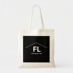 Home State Bold Black and White Letters Tote Bag