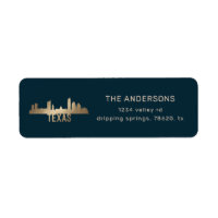 home state gold foil family return address label