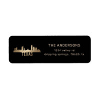 home state gold foil family return address label