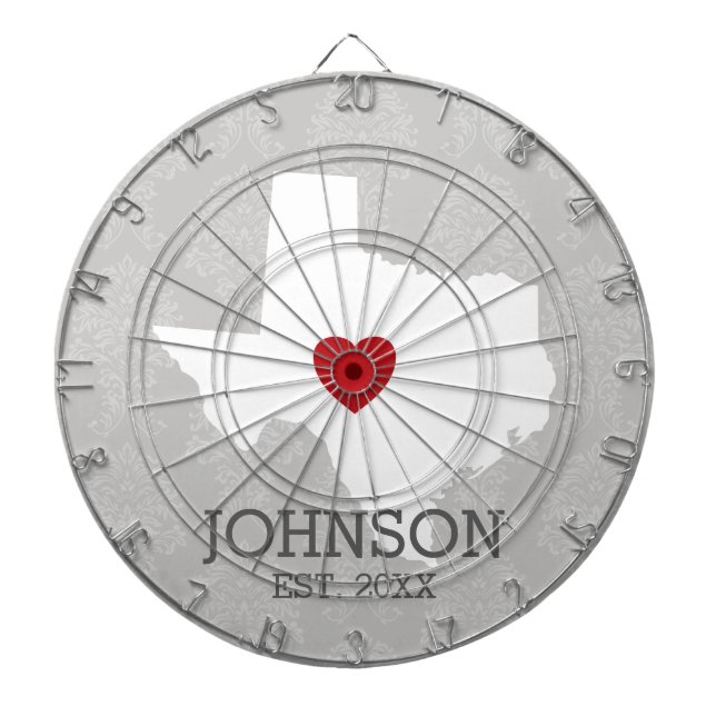 Home State Map Art - Custom Name Texas Dartboard (Front)
