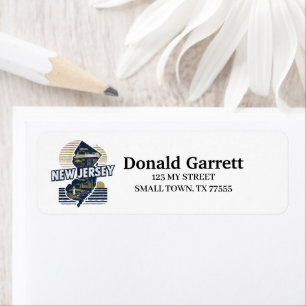 Home State New Jersey Retro Colour Address