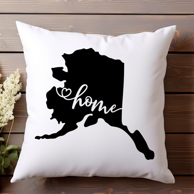 Home State Outline Heart Alaska  Cushion (Creator Uploaded)