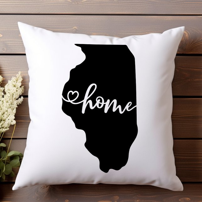 Home State Outline Heart Illinois  Cushion (Creator Uploaded)