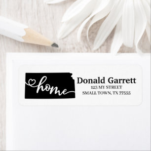 Home State Outline Heart Kansas Address