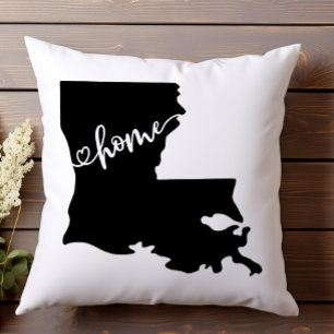 Home State Outline Heart Louisiana  Cushion