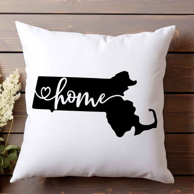 Home State Outline Heart Massachusetts  Cushion (Creator Uploaded)