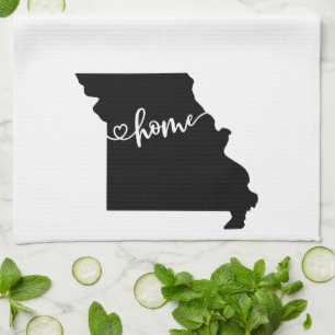Home State Outline Heart Missouri Tea Towel