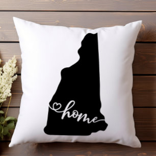 Home State Outline Heart New Hampshire Cushion