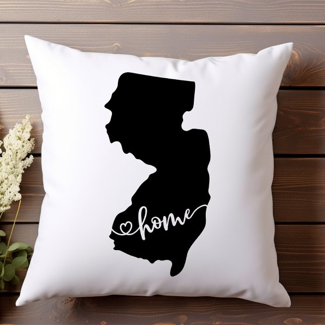 Home State Outline Heart New Jersey Cushion (Creator Uploaded)
