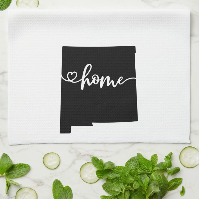Home State Outline Heart New Mexico Tea Towel (Folded)