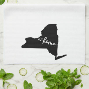 Home State Outline Heart New York Tea Towel