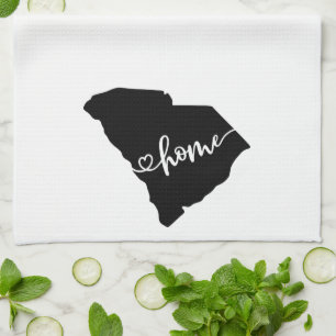 Home State Outline Heart South Carolina Tea Towel