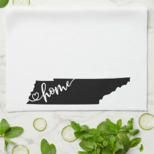 Home State Outline Heart Tennessee Tea Towel