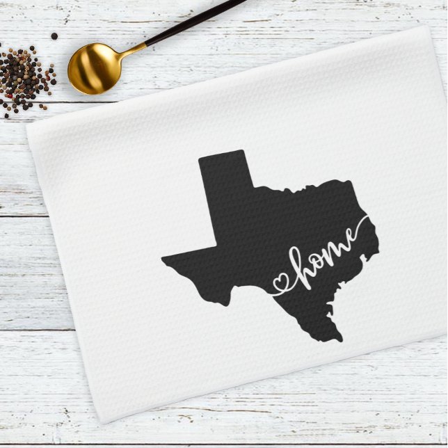 Home State Outline Heart Texas Tea Towel (Creator Uploaded)