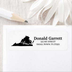 Home State Outline Heart Virginia Address