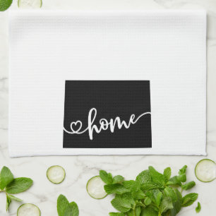 Home State Outline Heart Wyoming Tea Towel