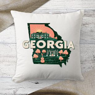 Home State Retro Colour Georgia  Cushion